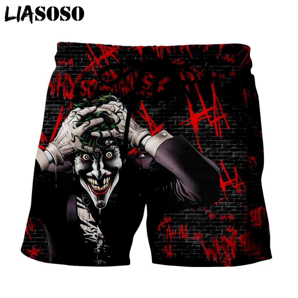 Mens Shorts Boardshorts-Trousers Poker-Venom Beach 3d Casual Print LIASOSO Face-Jack