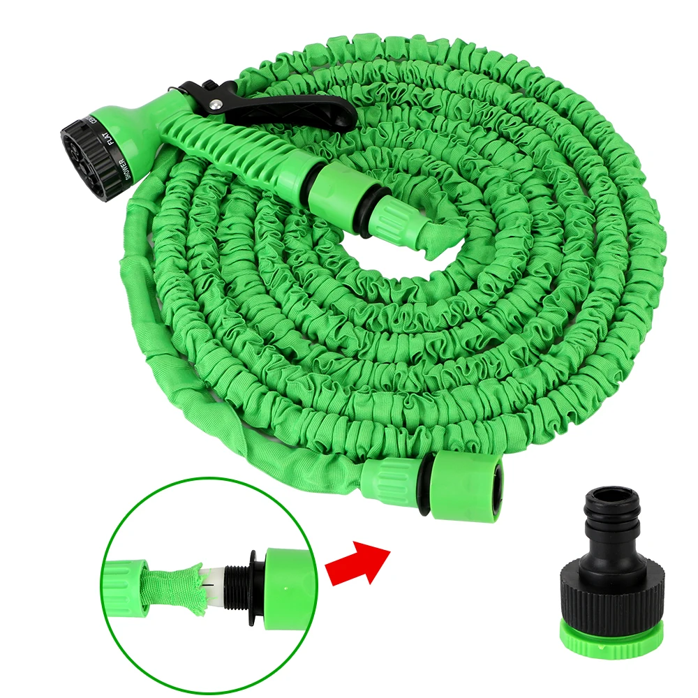 Expandable 7 Modes Adjustable Water Gun Foam Garden Hose Pipe Cars Garden Washing Hose Sprayer Water Hose High Pressure