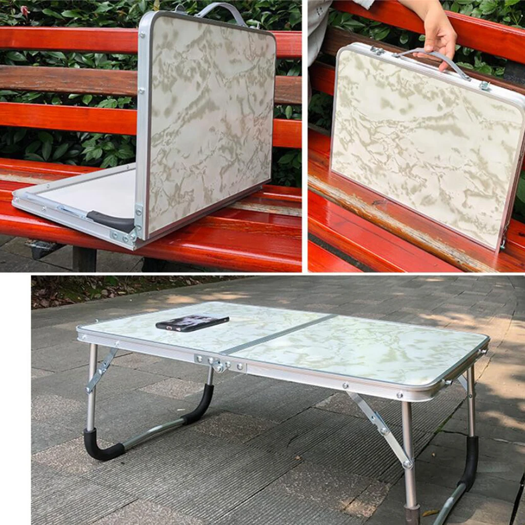 Aluminum Camping Folding Table Breakfast Serving Bed Tray Portable Picnic Table for Camping Hiking Outdoor Tools