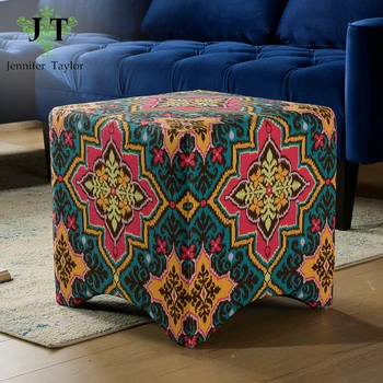 

Jennifer Taylor Home Furniture Isaac Accent Cube Ottoman Multicolored Tango Blue Stool Storage Furniture