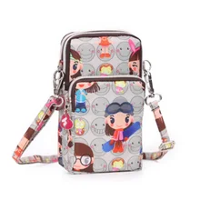 Кошелек через плечо, чехол для мобильного телефона с мультяшным принтом, мини сумка на плечо, кошелек, Новинка