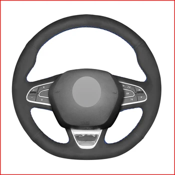 

Black Suede Hand Sew Soft Wrap Car Steering Wheel Cover for Renault Kadjar Koleos Megane Talisman Scenic Espace 2015-2018