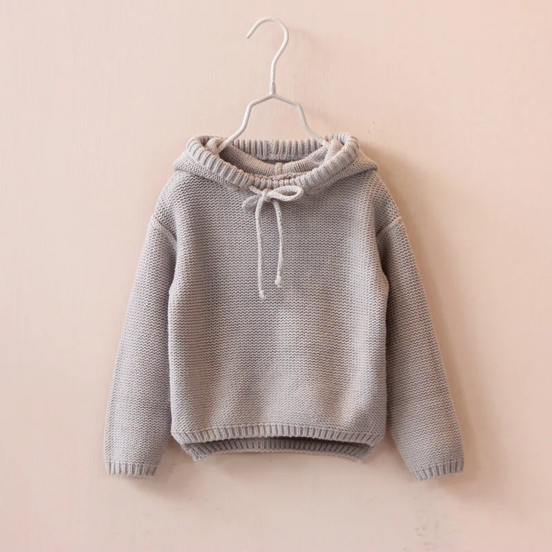 

CHILDREN'S Sweater Autumn And Winter New Style Korean-style Simple Solid Color Hooded Pullover Knitting Shirt Special Offer