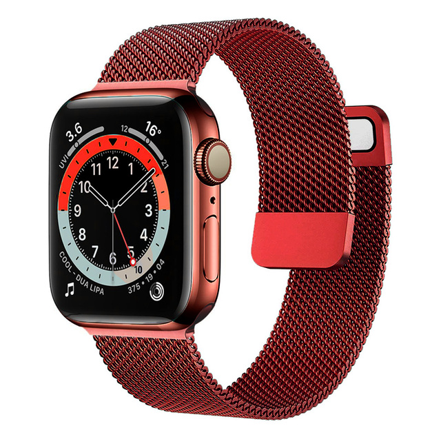 For Apple watch Band 7 45mm 40mm 38mm 42mm 41 44 mm Accessorie milanese Loop Metal bracelet for iWatch series 7 4 5 6 se 3