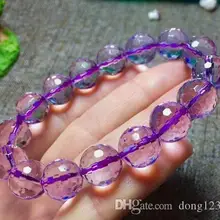 Фиолетовый натуральный кварц аметист кристалл браслет 12 мм