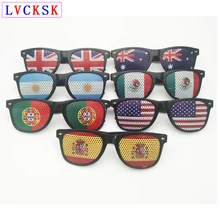 Национальный флаг с очками с заклепками Ретро черная оправа с отверстиями солнцезащитные очки Уход За Зрением носимые корректирующие защитные очки L3