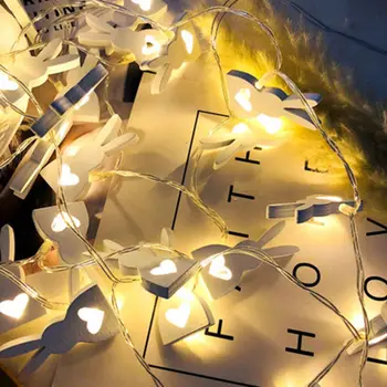 

2021 New Wooden Rabbit Led Shape Creative Decorative Light String Wooden Art Bunny Lantern Christmas Day Light