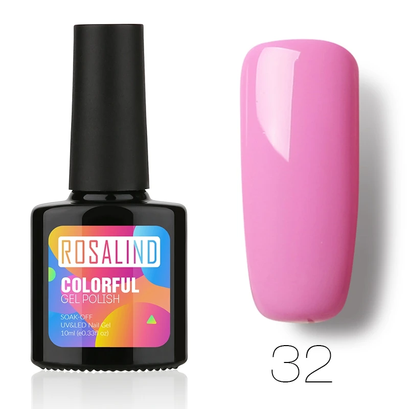 10ml 32 ROSALIND Гель-лак для ногтей 10 мл гель для ногтей Bloosom полуперманентное верхнее покрытие УФ лампа Гель-лак для ногтей для маникюра гибридные Лаки - Цвет: 10ml 32