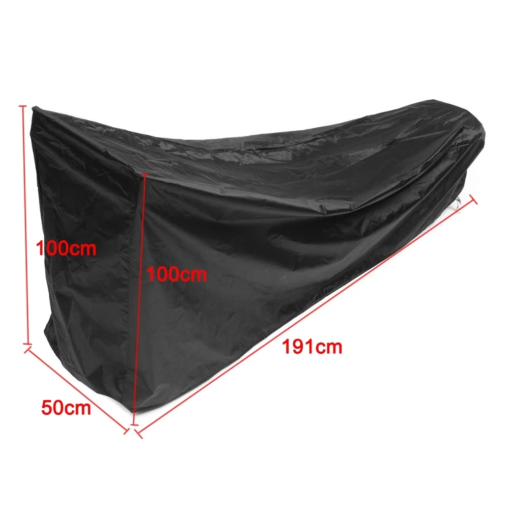 210D Outdoor Lawn Mower Cover Polyester Oxford Cloth Waterproof UV Protection Universal With Drawstring Black 4