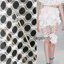 Ажурная перспектива большой глаз серебряный шелк мягкая драпировка сетка креативный фон мода ткань