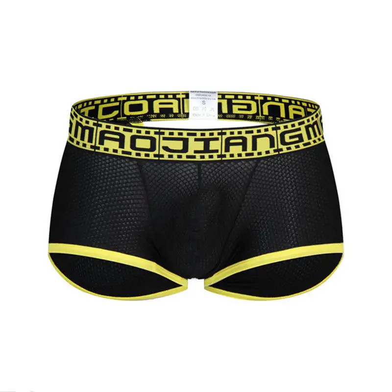 Боксеры мужские с низкой талией дышащие сетчатые шорты пикантное нижнее белье