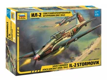 Сборная модель ЗВЕЗДА / ZVEZDA - Советский бронированный штурмовик Ил-2 (обр. 1942 г.) 1:72 75 деталей