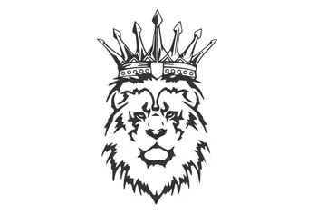 

The King Of Lions With A Serious Expression And A Crown Car Decal For Car Window Door Design Art Mural FA186