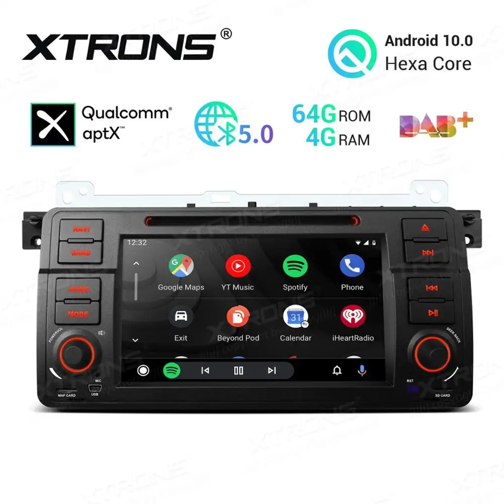 7&quot Android 10.0 OS Car DVD Multimedia GPS Radio System Player for BMW E46 1998-2006 &amp M3 2000-2006 with 4K Video Support |