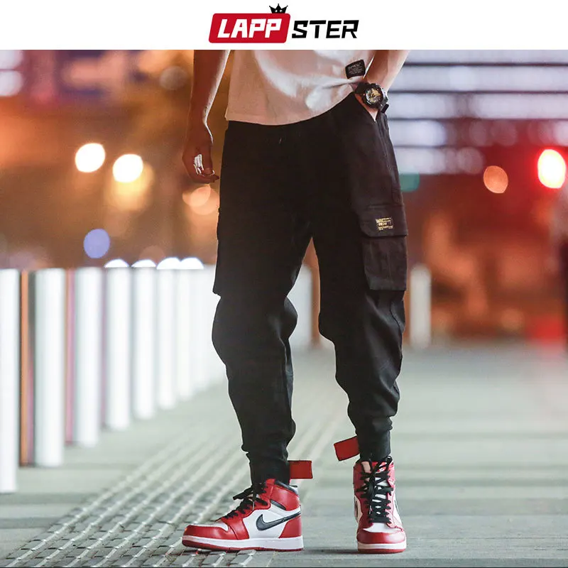 

Japanese Streetwear Pockets Cargo Pants Men 2019 Overalls Mens Hip Hop Joggers Pants Male Ankel-lengthe Sweaptpants 5XL