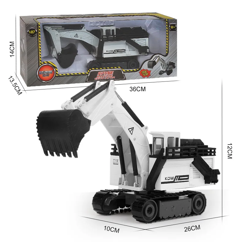 

Cadeve 1: 87 Alloy Engineering Vehicle Backhoe Excavator Car Model Toy 360-Degree Movement Car Body