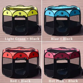 

Portable Pet Dog Playpen Tent Crate Room Foldable Puppy Exercise Cat Cage Waterproof Outdoor Mesh Shade Cover Kennels Fences