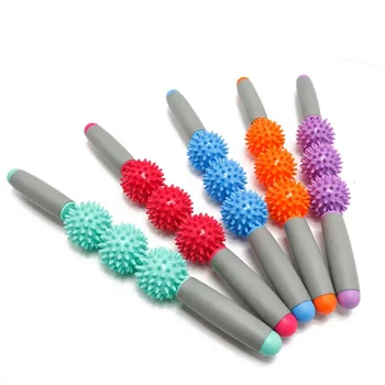 

Fitness Muscle Massage Roller Stick Yoga 3 Point Spiky BallsHigh Strength Gym Body Waist Leg Back Relax Sports Tool