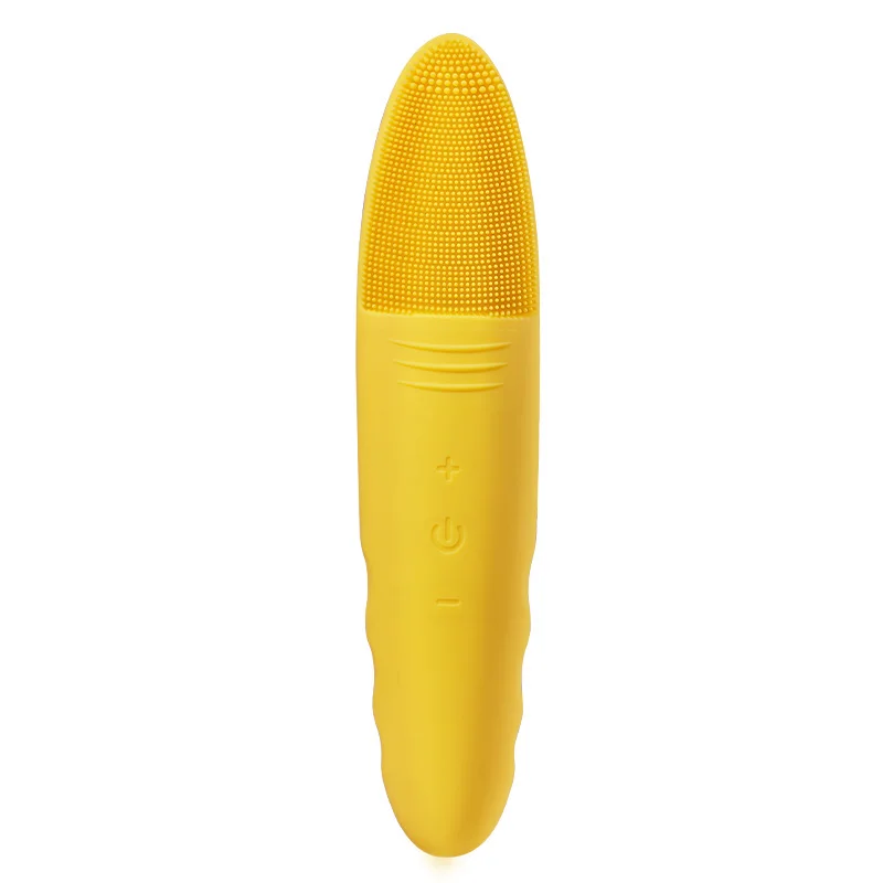 Yellow Мини-электрическая Массажная щетка для чистки лица, водостойкая силиконовая щетка для чистки пор, инструменты для глубокой очистки - Цвет: Yellow
