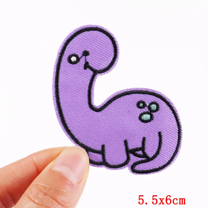 Cartoon Dinosaur Patches For Clothing Thermoadhesive Patches Cute Animal Patch Iron on Embroidery Patches on Clothes Applique 