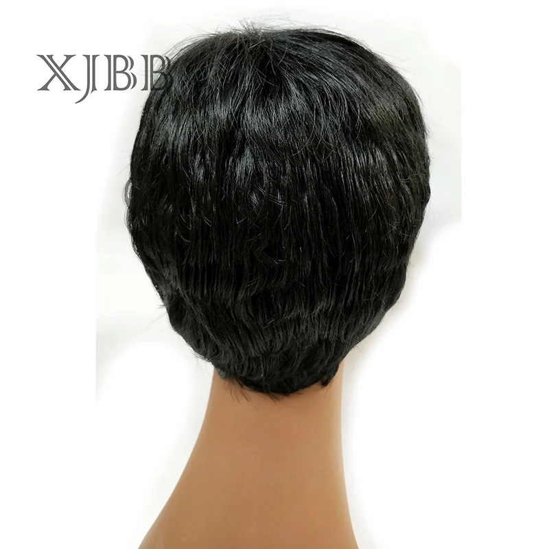 XJBB Short Wigs for Women Natural Synthetic Black Pixie Cut Wig Costume Cosplay Party Hair Wig Heat Resistant
