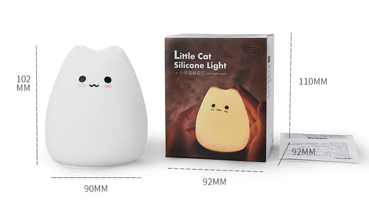 Силиконовые ночники в виде кота для детской комнаты милые Мультяшные ночные