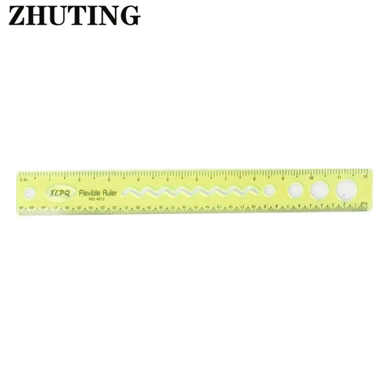 30cm Soft Flexible Ruler Multicolor Measure Straight Rulers Office School Supplies Stationery Students Kids Gifts W91A - Цвет: Цвет: желтый