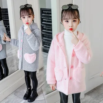 

Girls Coat 2019 Autumn And Winter New Style Autumn Western Style Big Boy GIRL'S Student Korean-style Thick Plush Coat