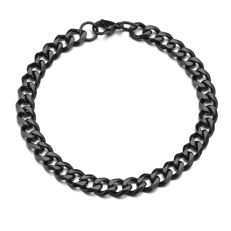 High Quality Stainless Steel Bracelets For Men Blank Color Punk Curb Cuban Link Chain Bracelets On the Hand Jewelry Gifts trend