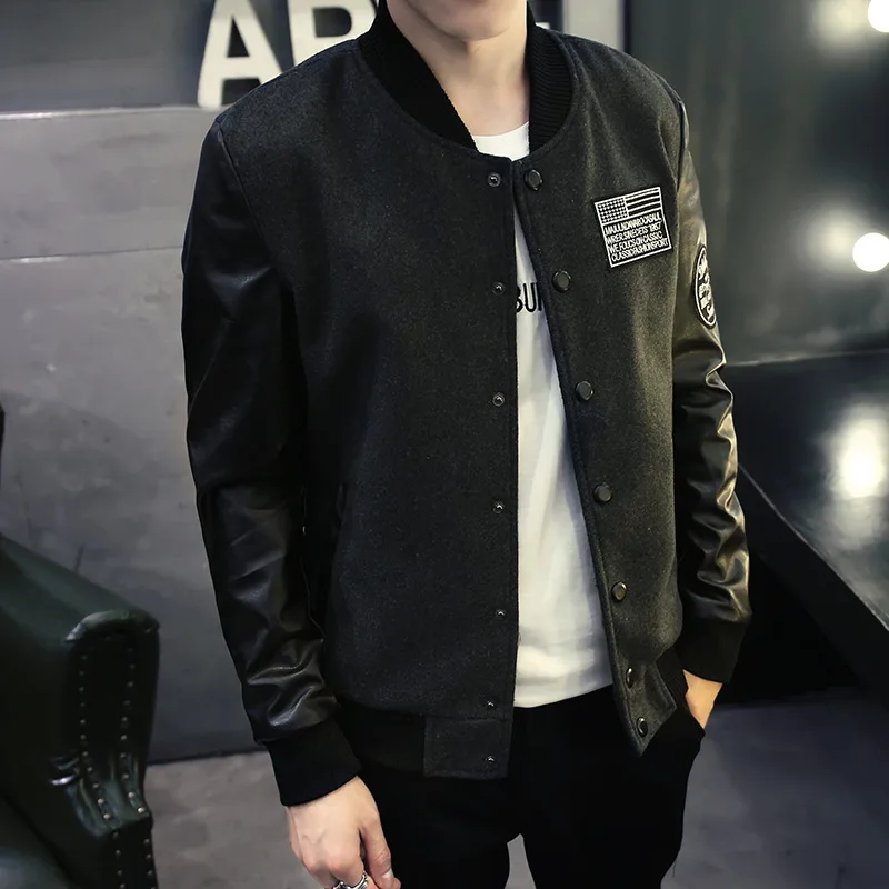 

Spring And Autumn Youth Men Korean-style Baseball Collar Mixed Colors Coat Men's Hong Kong Style Slim Fit Casual Jacket Men's