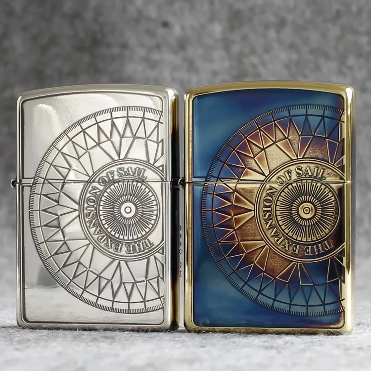 

Japanese version Zippo lighter original Kerosene lighter carving copper windproof cigarette lighter cigar lighter gift for men