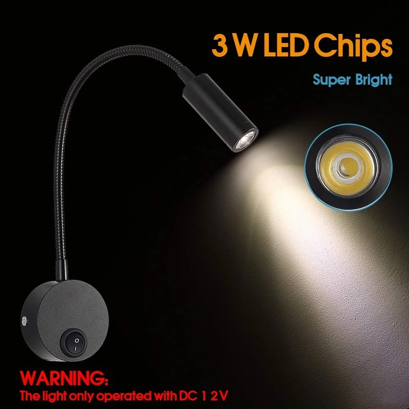 12v reading light with usb