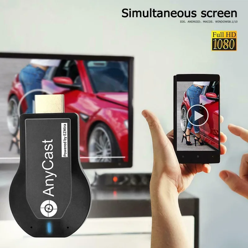 Anycast M2 plus беспроводной HDMI медиа-Видео Wi-Fi 1080P дисплей dongle приемник Android адаптер tv Stick DLNA AirPlay Miracast