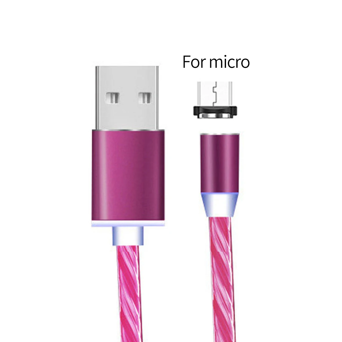 Магнитный струящийся светильник светодиодный стример Micro USB кабель для зарядки samsung S10 S9 type-c магнитное зарядное устройство 1 м для Iphone huawei P30