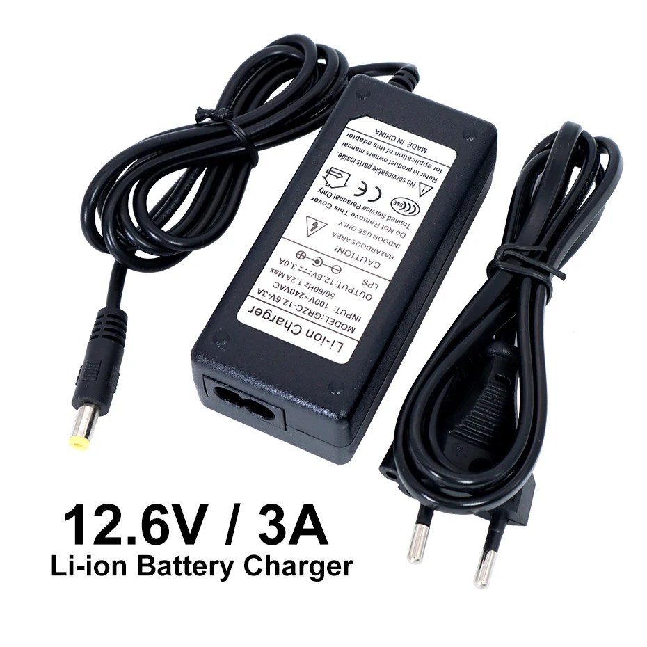 Liitokala 12.6 V 3 A 18650 lithium battery charger series 12V charger+AC power cable | Электроника