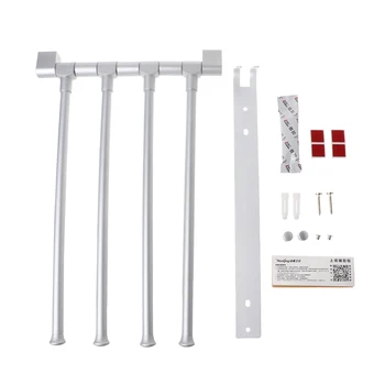 

4Arms Rotatable Towel Rack Space Aluminium Towel Hanging Bars Towel Storage With Hooks Bathroom Accessories 94PC