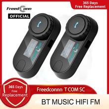 FreedConn TCOM-SC Motorrad Bluetooth Helm Intercom Headset 800M Drahtlose Motorrad Kopf Sprech mit Lcd-bildschirm FM Radio
