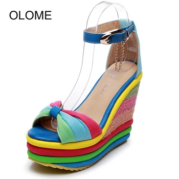 

Summer New Shoes Women Straw Wedge sandals Female Fish Mouth Footware Elegant Ladies Fashion Chaussures zapatos de mujer Soft