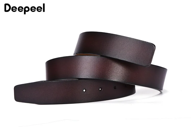 Deepeel 1 шт., 3,3-3,7 см* 110-130 см, мужской 2-й слой, Воловья кожа, натуральная кожа, ремень без головы, Ретро стиль, одежда, аксессуары для MenYK737