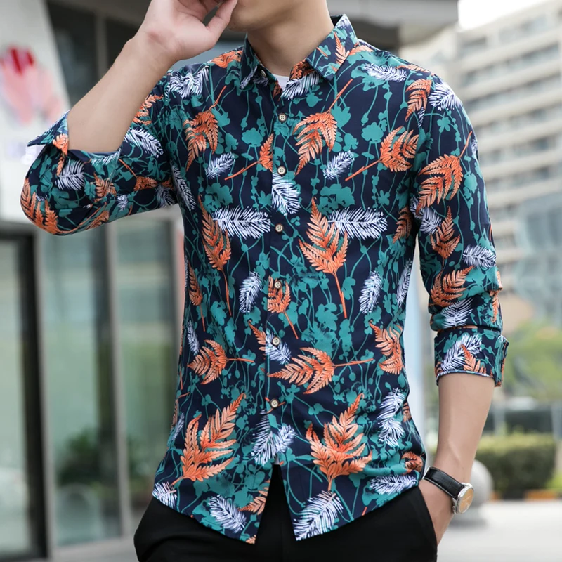 High quality men s new slim long sleeved shirt spring and autumn men s casual street 5