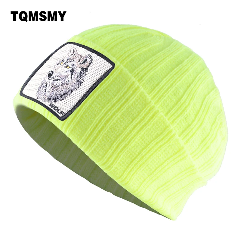 Casual Winter hats for men Embroidered Wolf Beanies women Outdoor skiing Bonnet autumn Hip Hop Cap Gorras Thick warm caps
