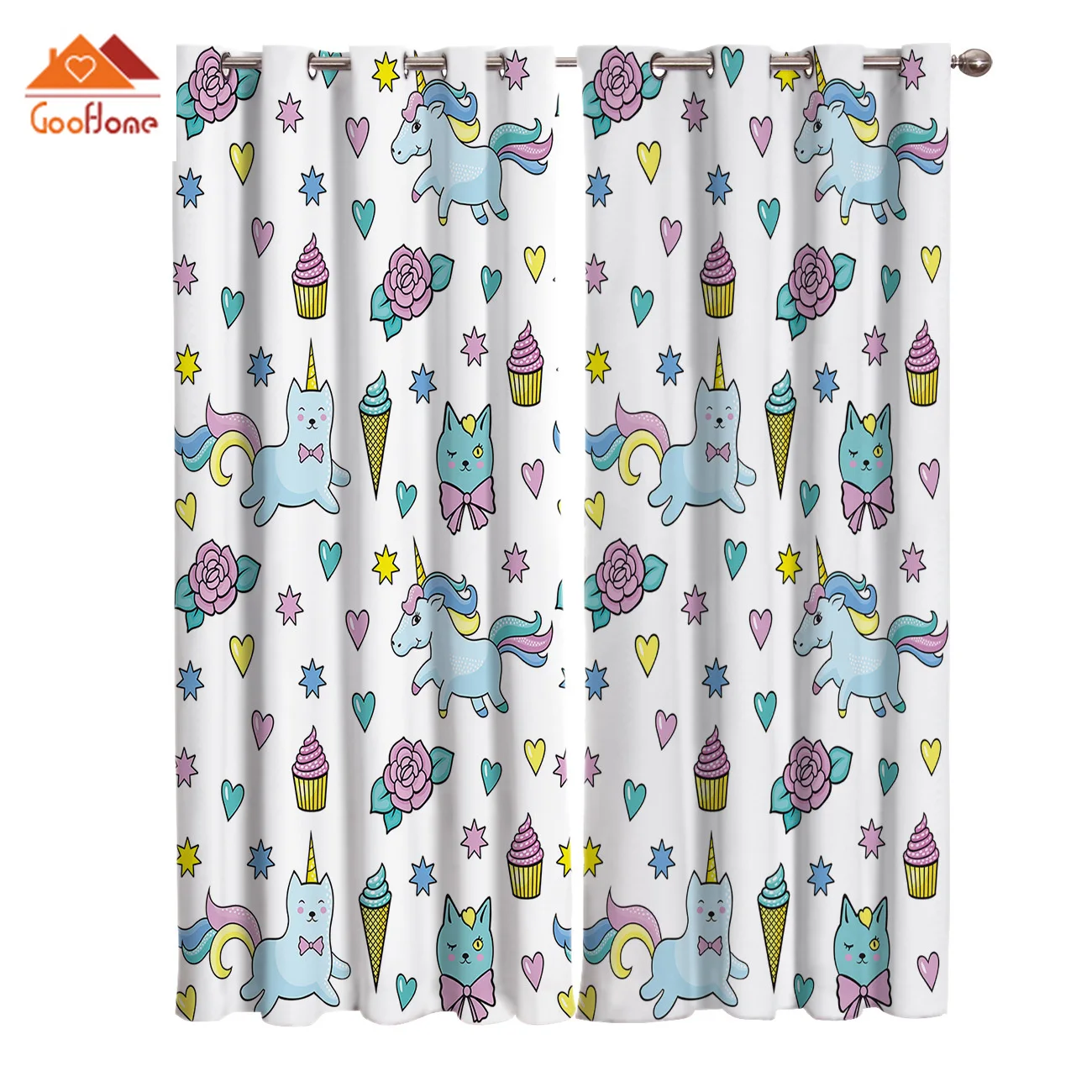 Занавеска на окна в виде милого единорога занавеска для гостиной и улицы