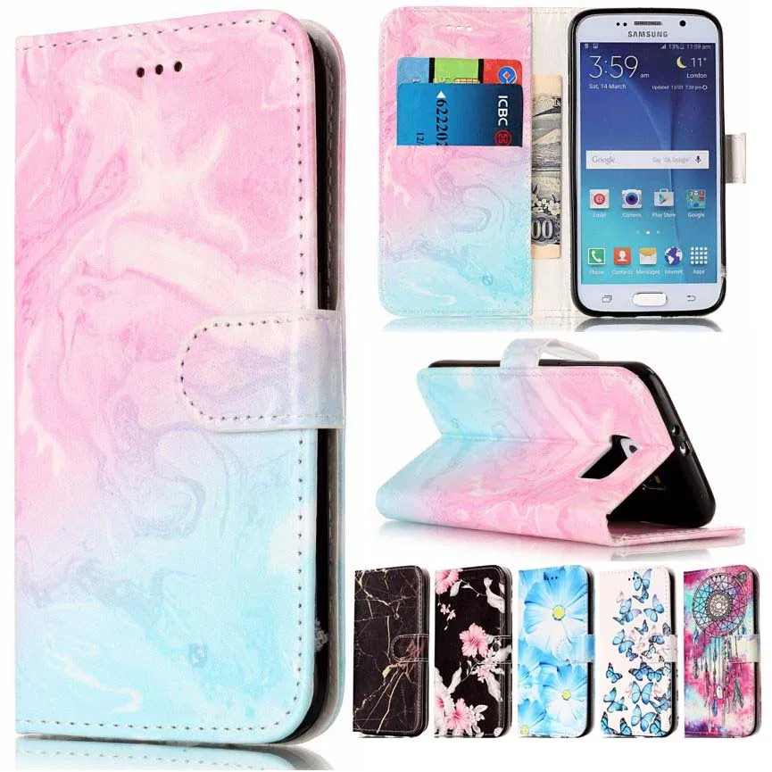 Кожаный чехол бумажник с откидной крышкой для Samsung Galaxy S9 S8 Plus S7 S6 Edge S5 Note8 J3 J5 J7 A3 A5