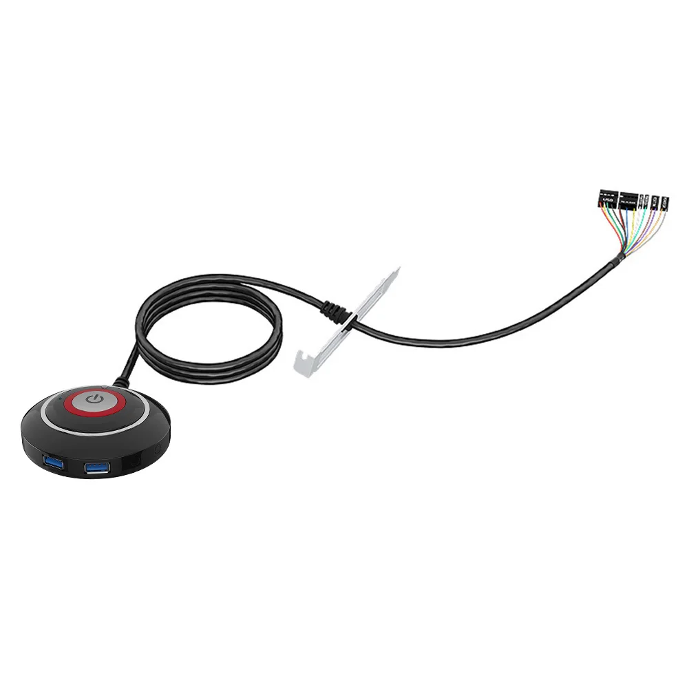 Enhance control with our Desktop PC Power Button Switch - Round Big Button with Cable and Bracket for seamless on/off and reset functionality. Description Image.