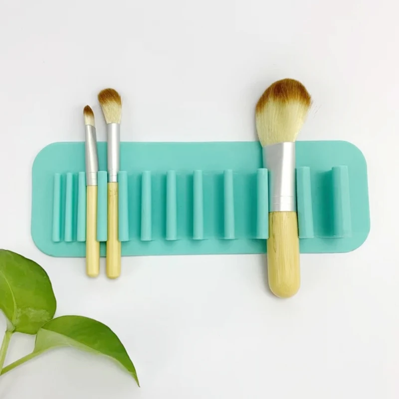 Multifutional Suction Wall Makeup Brush Rack Silicone Toothbrush Brush Drying Storage Rack Tool Storage Rack Non-slip