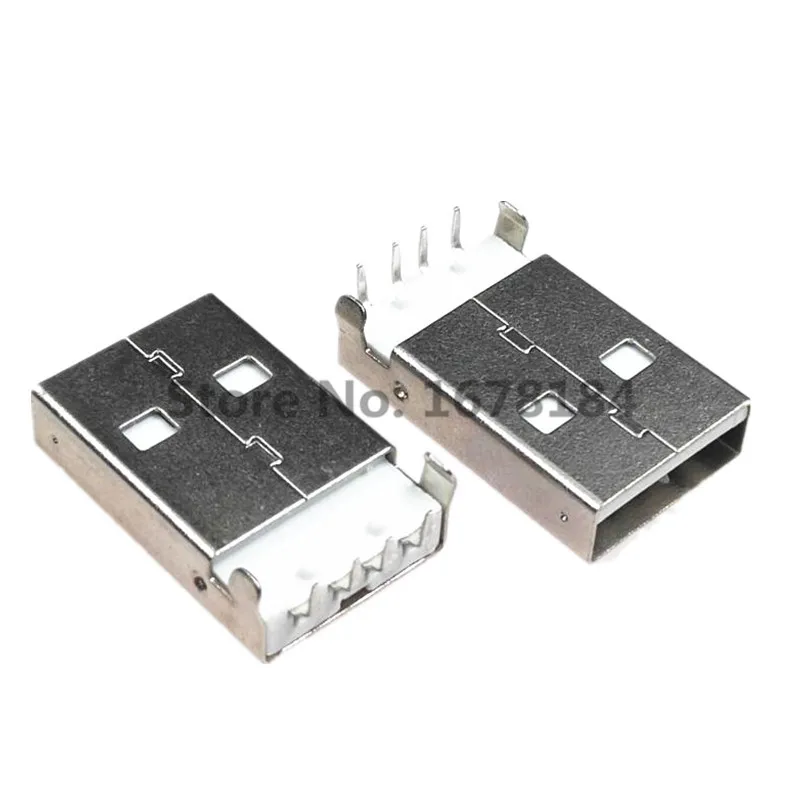 10PCS USB 2.0 Male A Type PCB Connector Plug Right Angle 90 degree DIP Connectors | Обустройство дома