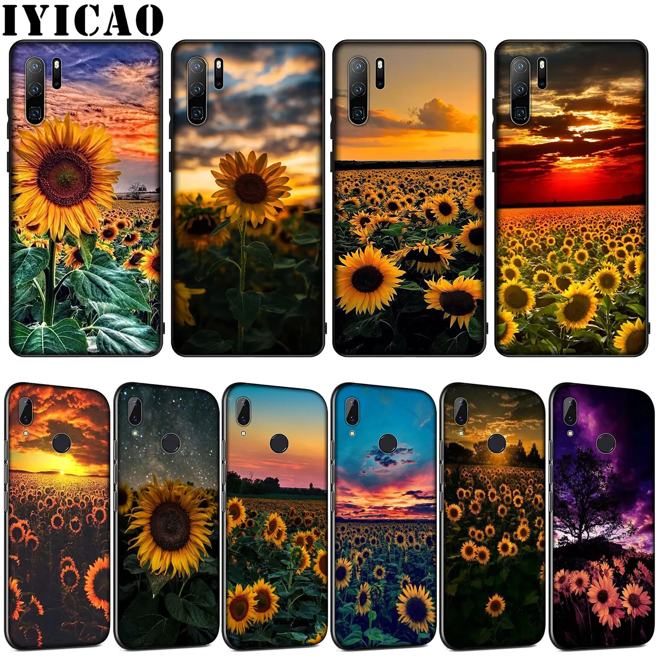 Мягкий силиконовый чехол IYICAO с желтым цветком подсолнуха для Huawei P30 P20 Pro P10 P9 Lite Mini