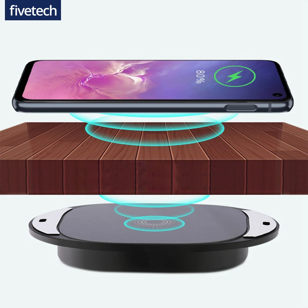 Fivetech Qi Invisible Wireless Charger Long distance 25MM Wireless Charging Base for iPhone11 XS XR X8 Samsung S20 Xiaomi HuaWei