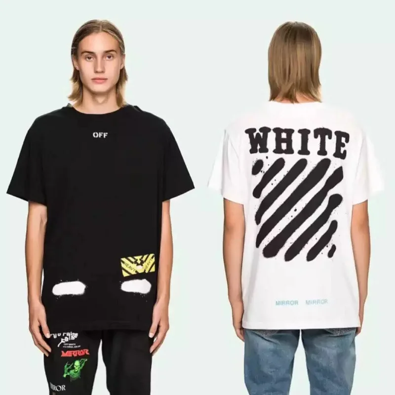 

2020 new OFF WHITE- basic T-shirt short-sleeved T-shirt slash stripe short-sleeved T-shirt bottoming shirt