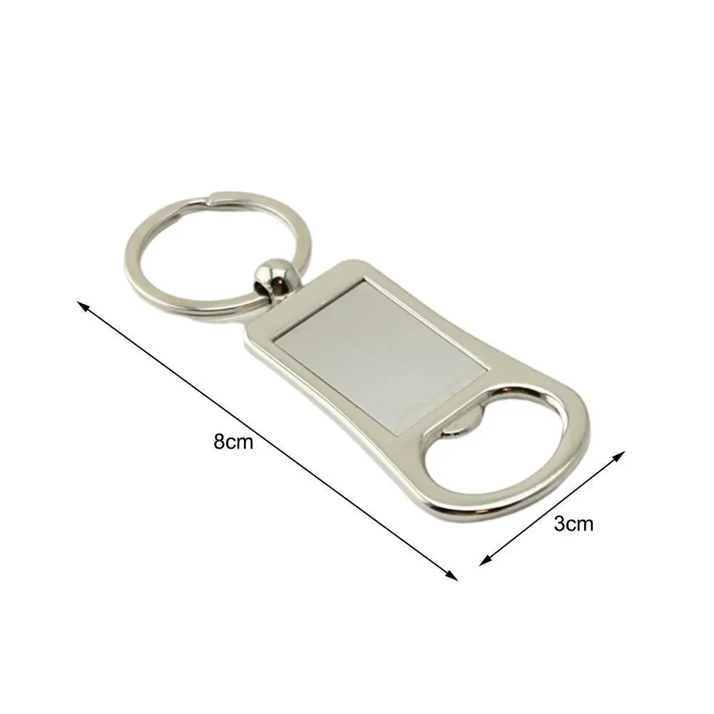 5PCS Bottle Opener Key Beer Cap Corkscrew Silver Metal Ring Mini Keychain 